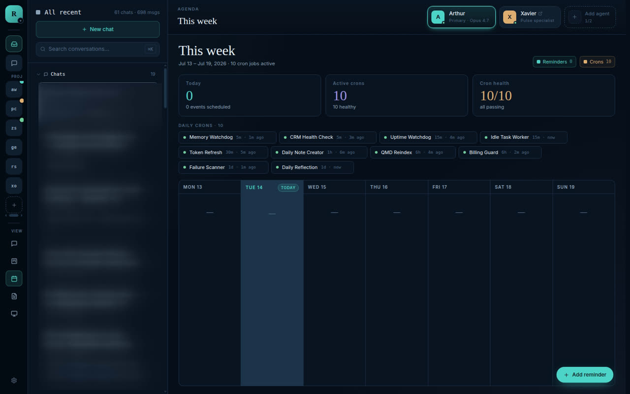 Arthur — weekly agenda and scheduled routines